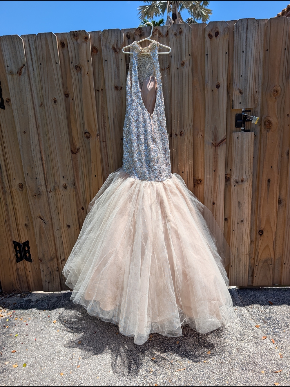 Beaded sequin Halter  PROM DRESS MERMAID SIZE US 0 Morilee by Madeline gardner - Picture 5 of 7